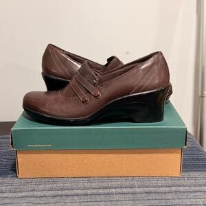 Clarks Women's Dark Brown Heeled Shoes